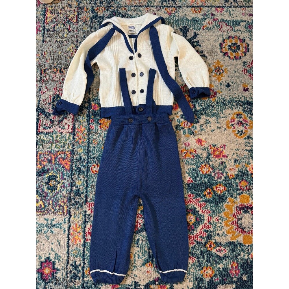 Vintage 90s Carriage Boutiques Jumper Set Nauitcal Boys Size 3T*
